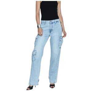 Pistola blue denim cargo straight leg jeans size 26